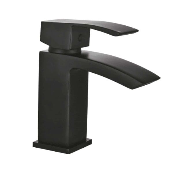 Bubly Descent Mono Basin Mixer Tap Push Waste - Matt Black