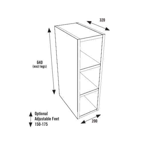 Bubly Standard Open Base unit - 200mm Wide